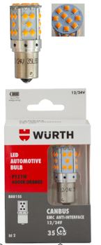 Слика на LED CANBUS - PY21W-BAU15S,ORANGE,12/24V