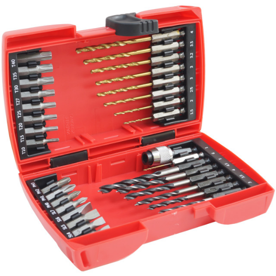 Слика на  Сет бургии со шестоаголен прифат + битови 32пар.