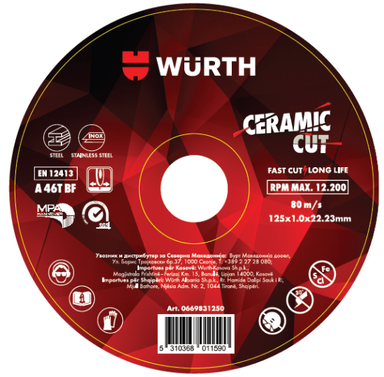 Слика на Диск за сечење CERAMIC CUT Fast Cut    Long Life 