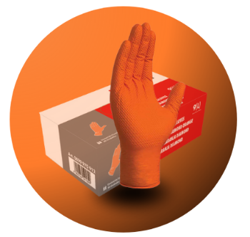 Слика на Нитрилни ракавици Diamond портокалови 