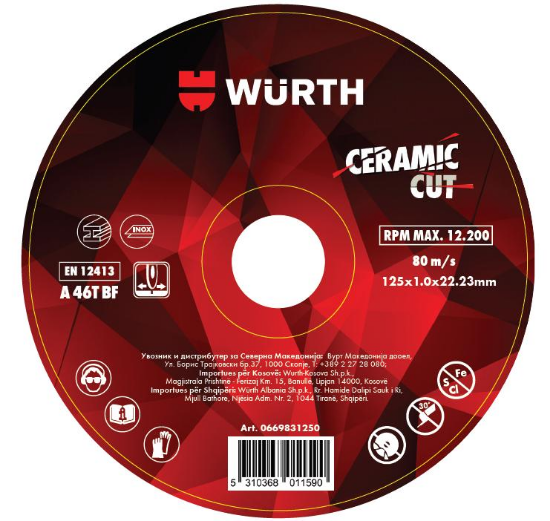 Слика на Диск за сечење инокс/челик, CERAMIC CUT 125x1mm